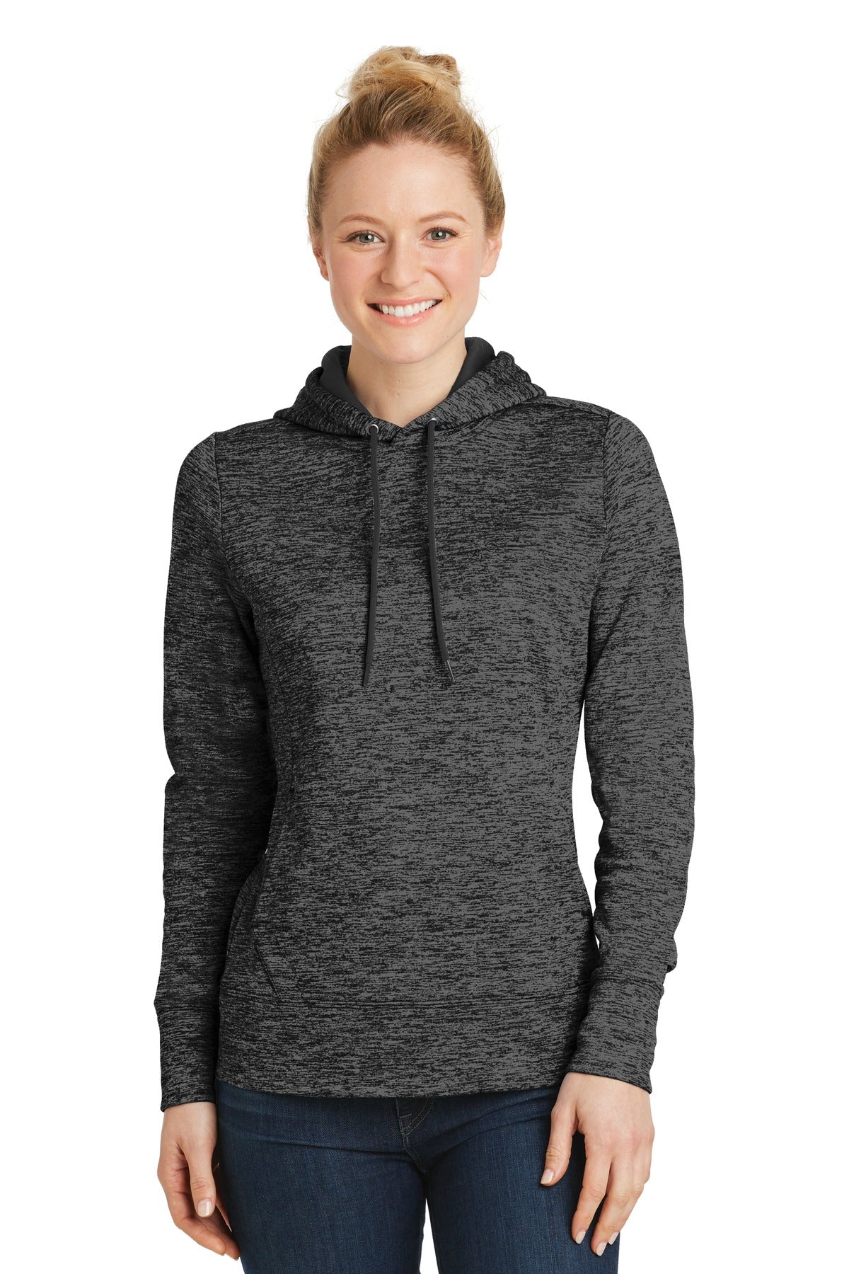 Sport-Tek ® Women's PosiCharge ® Electric Heather Fleece Hooded Pullover. LST225
